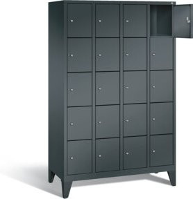 C+P Garderobenschrank Classic in Anthrazitgrau mit Schloss, H x B x T: 185 x 119 x 50 cm - Bild 1