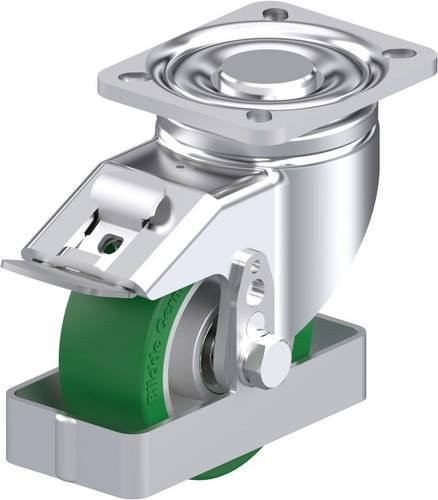 Blickle Stahlblech-Lenkrolle LH-ALST 100K-1-FI-FS in Silber und Grün mit 100 mm Rad-Durchmesser und einer Tragfähigkeit von 320 kg - Bild 1