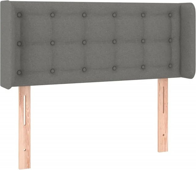 vidaXL LED Kopfteil in Dunkelgrau mit USB-Ladeport und integrierter Beleuchtung, Breite: 103 cm, Tiefe: 16 cm, Höhe: 78 bis 88 cm - Bild 1