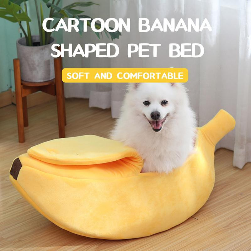 Gemütliches Katzenbett in Bananenform aus Plüschstoff, Mehrfarbig, B/T/H: 55 x 20 x 15 cm - Bild 2
