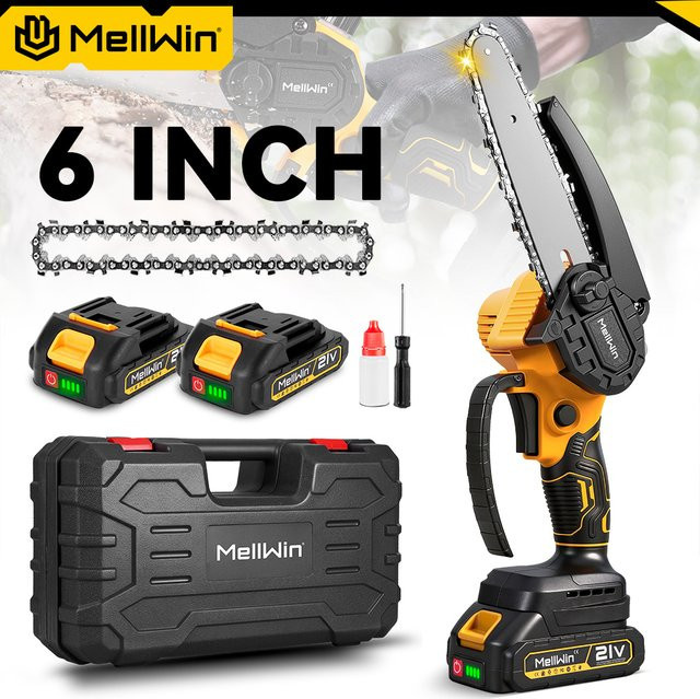 MELLWIN Akku-Kettensäge 6 Zoll Mini Astsäge kompatibel mit Makita 18V LXT Akkus - Bild 1