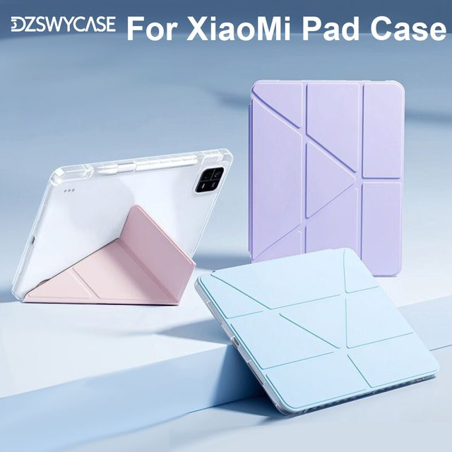 Xiaomi Tablet Hülle für Pad 8 7 Pro 11,2 Zoll und MiPad 6 5 Pro 11 Zoll aus Acryl mit Faltständer und Auto-Sleep/Wake-Funktion in Transparent und Pink - Bild 1