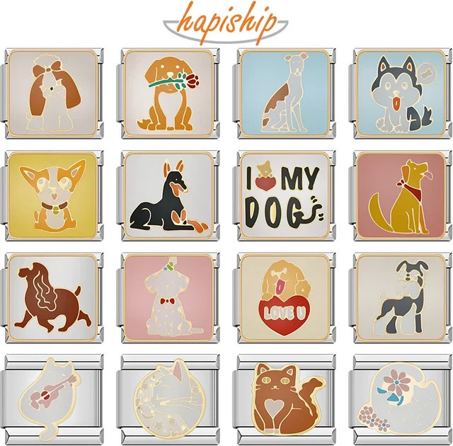 Hapiship Charms Hund und Katze, Edelstahl, Damen - Bild 1