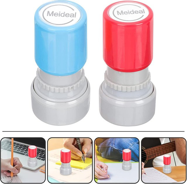 2er Set DIY Mini Gitarren Akkord Stempel für Ukulele, Mandoline und Bass in Grün, Pink und Multicolour - Bild 1