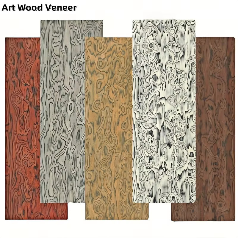 ALPI Art Wood Veneer Sheets mit abstraktem Muster in Gelb für Möbel und Wandpaneele, B: 58 cm, L: 250 cm, Stärke: 0,3-0,5 mm - Bild 2