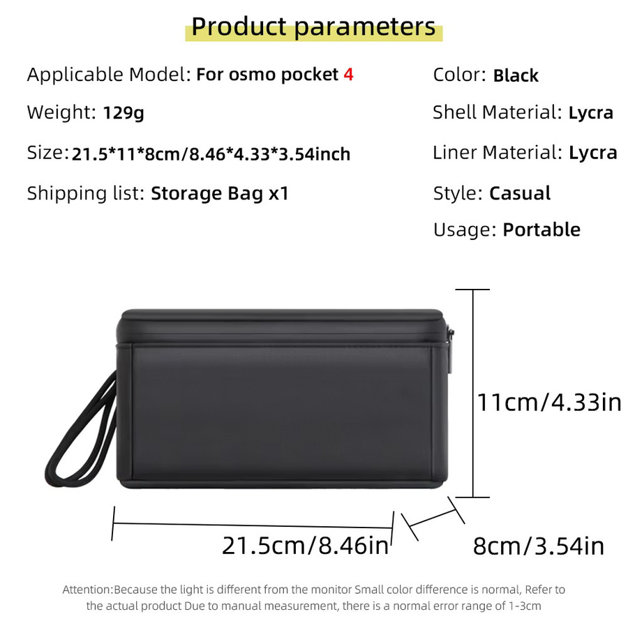 SZKOSTON Stoßfeste Hartschalen-Tragetasche für DJI OSMO Pocket 4, tragbare Reise-Aufbewahrungstasche und Schutztasche für Kamera-Zubehör in Schwarz - Bild 2