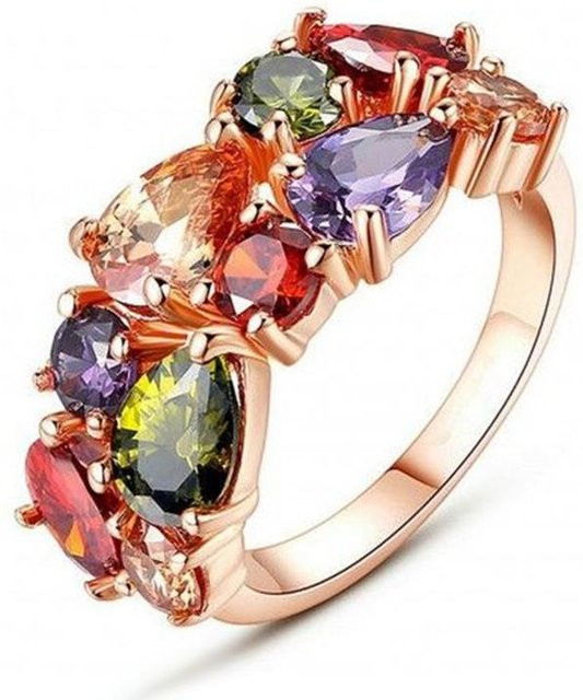 Yiran Jewelry Fingerring, Zirkonia, Roségold, Damen - Bild 1