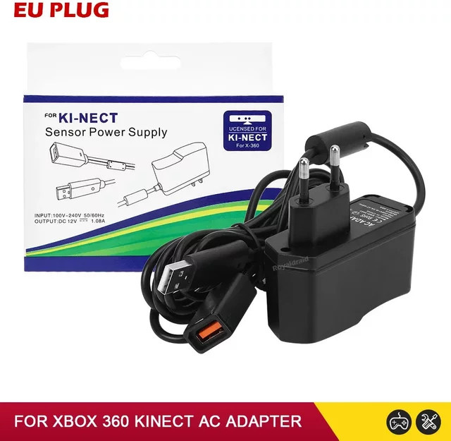 HeroAngel USB AC Netzteil mit USB Ladekabel für Xbox 360 und Xbox 360 Slim in Schwarz - Bild 1