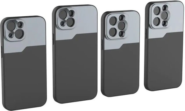 Schutzhülle für Apple iPhone 17 16 15 14 13 12 Pro Plus mit Anamorphem Makro Weitwinkel 17 mm Gewinde Linsenhalterung in Schwarz - Bild 1