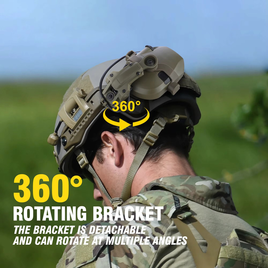 YHKEMA Taktisches Headset in Grün mit ARC-Schienen-Helmmontageadaptern und Geräuschunterdrückung als Over-Ear-Ohrenschützer für Schießsport und Jagd - Bild 4