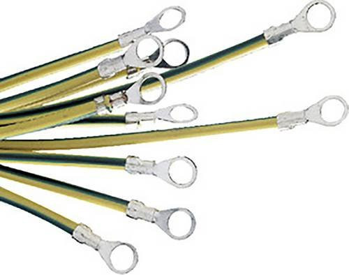 Schneider Electric NSYEL226D6 Erdungsband Gelb, Ø 6mm2, Länge 220mm, Ösenloch 6,4mm, 10 Stück - Bild 1