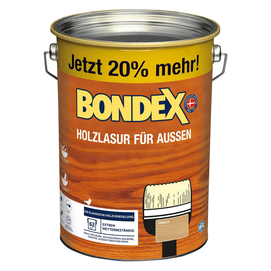 Bondex Holzlasur für Außen farblos seidenglänzend 4,8 l - Bild 2