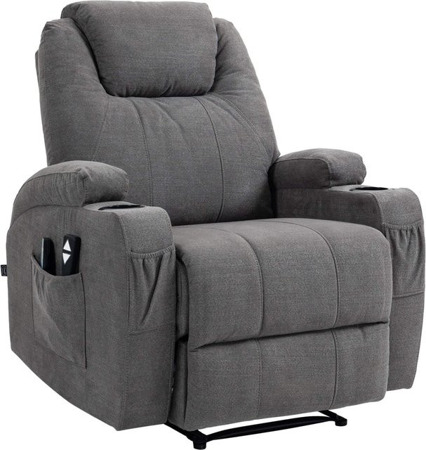 DELUKE Lounger Sessel PORTO Clubsessel aus Stoff in Grau B/T/H: 83 x 94 x 105 cm - Bild 1