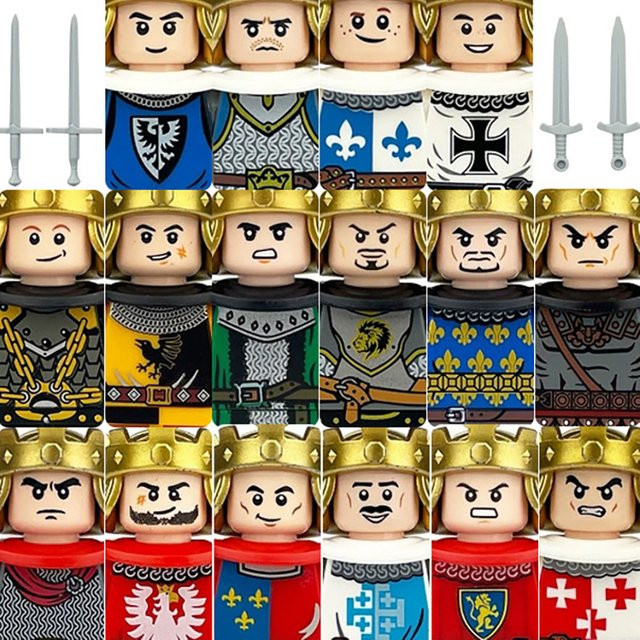 BRICKPANDA MOC Mittelalterliche Burg Ritter König Figuren, Bausteine - Bild 1