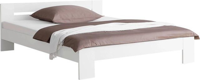 Mömax Bett Madrid in Weiß, modernes Doppelbett aus lackiertem Holz, B/T/H: 180 x 200 x 71 cm - Bild 1
