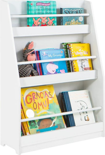 SoBuy Kinderregal KMB45-W Wandregal aus Kiefer und MDF in Weiß, B/H/T: 58 x 81 x 18 cm - Bild 1