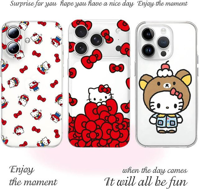 Mesuca Hello Kitty Handyhülle Transparent für iPhone 17 16 15 14 13 12 11 Pro Max Mini Plus - Bild 1