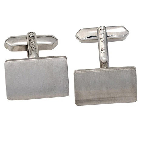 Colmas Manschettenknöpfe 925 Silber, rhodiniert, mattiert, Unisex - Bild 1