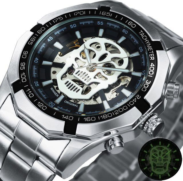 WINNER Armbanduhr Automatik, Edelstahl, Schwarz, Herren - Bild 1