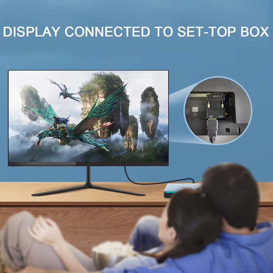 ZOUGOUGO HDMI auf VGA Adapter in Schwarz mit Audio für PC, Laptop und TV-Box, Full HD 1080P Konverter - Bild 4