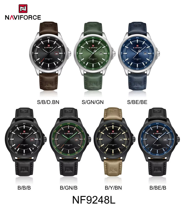 Naviforce Armbanduhr, Quarz, Leder, Schwarz, Herren - Bild 4
