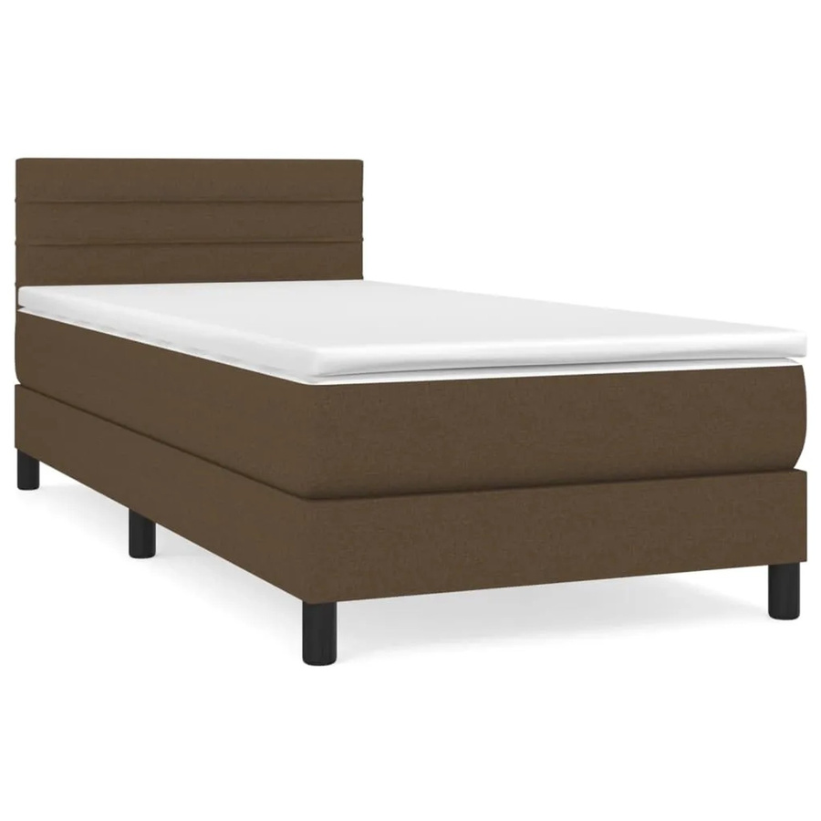 vidaXL Boxspringbett mit Matratze Dunkelbraun B/T: 90 x 200 cm - Bild 2