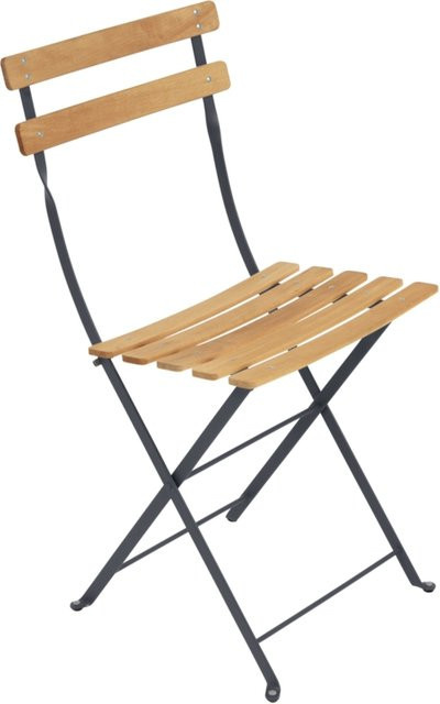 Fermob Bistro Naturel Klappstuhl aus pulverbeschichtetem Stahl und Holz in Beige und Braun - Bild 1
