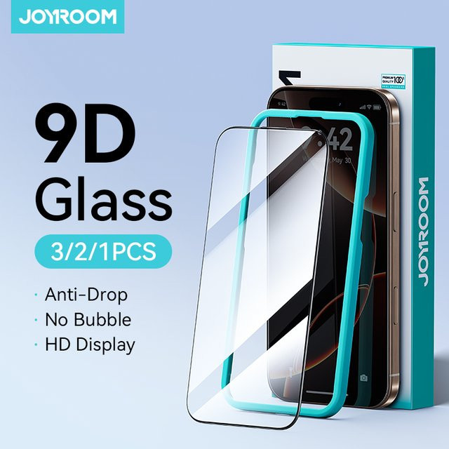 Joyroom HD Glas Displayschutz für iPhone 18 17 16 15 Pro Max und iPhone 15 Pro, transparent - Bild 1