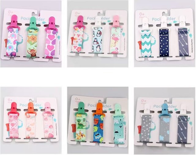 3er-Set Baby Schnuller Clips in Multicolour zur Befestigung von Schnullerketten und Dummy-Haltern - Bild 1