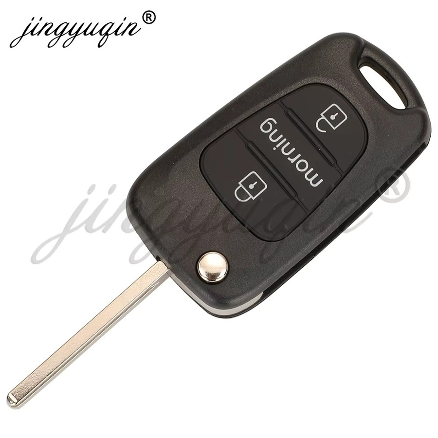 Jingyuqin Autoschlüssel-Fernbedienung für Kia Morning, 433 MHz ASK/FSK, ID46/4D60, Farbe: Schwarz - Bild 3