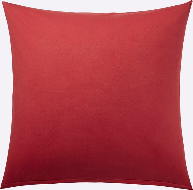 Estella Kissenbezüge aus 100% Baumwolle in Rot mit Reißverschluss und bügelfreiem Design - Bild 1