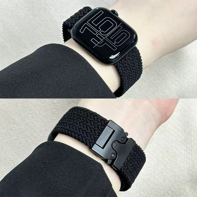 Correa Uhrenarmband, geflochtenes Textil/NATO, Schwarz, Unisex - Bild 2