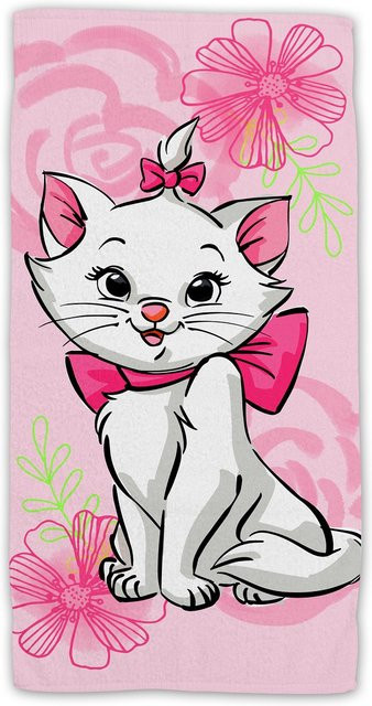 Disney Marie Cat Frottee Badetuch aus Baumwolle in Pink, Breite: 70 cm, Länge: 140 cm - Bild 1