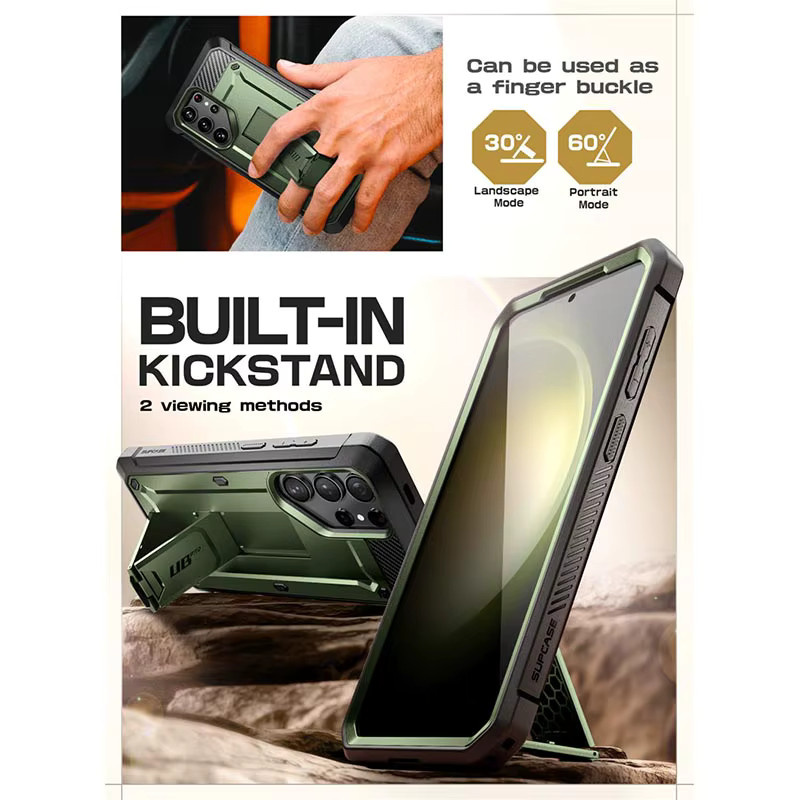 SUPCASE UB Pro Schutzhülle für Samsung Galaxy S24 Ultra in Grau mit integriertem Displayschutz und Gürtelclip - Bild 2