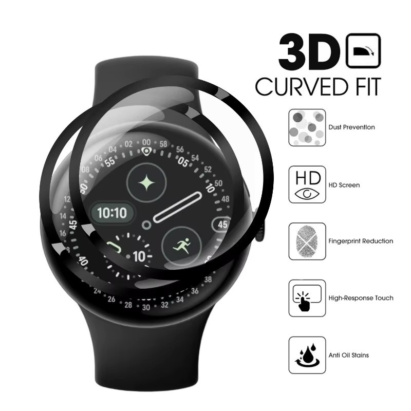 Displayschutzfolie für Google Pixel Watch 4 (45 mm und 41 mm), transparente Anti-Kratz-Folie mit vollständiger Abdeckung - Bild 3