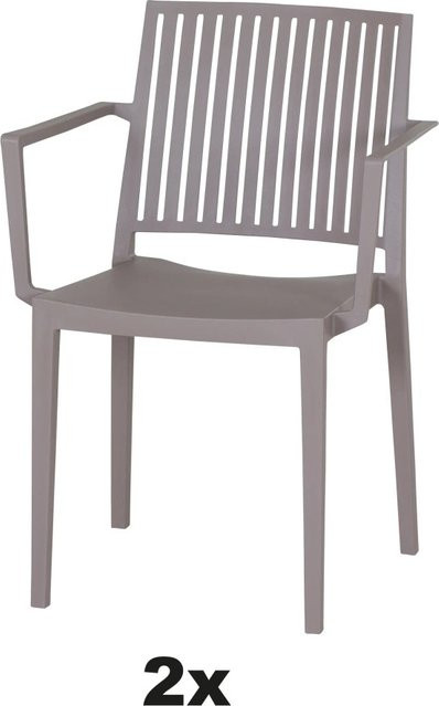 Siena Garden Stapelsessel-Set Lane 2-teilig in Taupe aus Polypropylen und Glasfaser - Bild 1