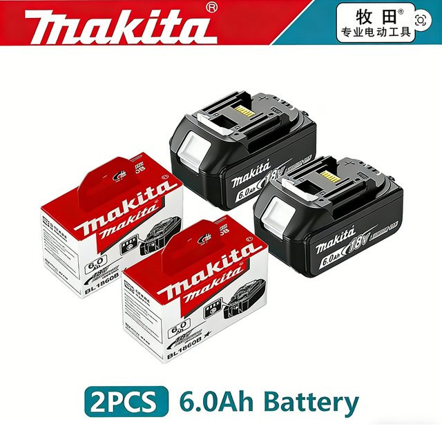 Makita Original Li-Ionen Ersatzakku BL1860 für 18V Elektrowerkzeuge, 6Ah, Schwarz - Bild 1