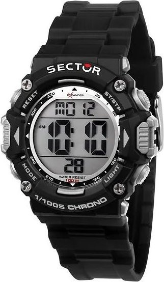 Sector Digitaluhr, Quarz, Polyurethan-Armband, Schwarz, Herren - Bild 1