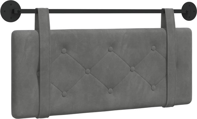 vidaXL Wandmontiertes Polsterpaneel aus Samt in Dunkelgrau, B/H/T: 110 x 55 x 5 cm - Bild 1