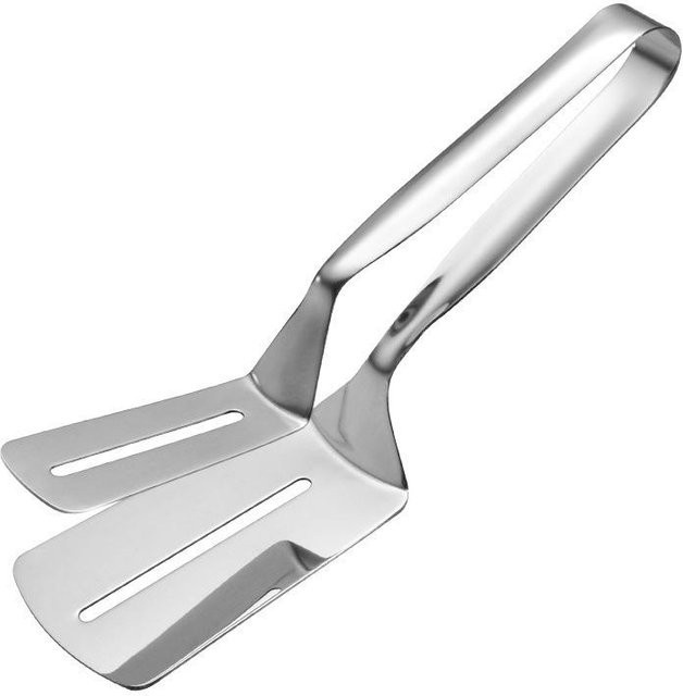 LESDAFFY Home Life 2 in 1 Küchenzange und Spatel aus Edelstahl in Silber, 26 cm Länge - Bild 1
