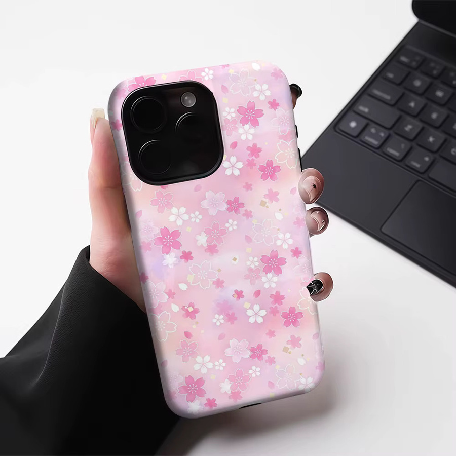 Potdemiel Magnetische Handyhülle Blush Mist Cherry Blossom für iPhone 17 16 15 Pro Max Plus Tough Case in Pink - Bild 3
