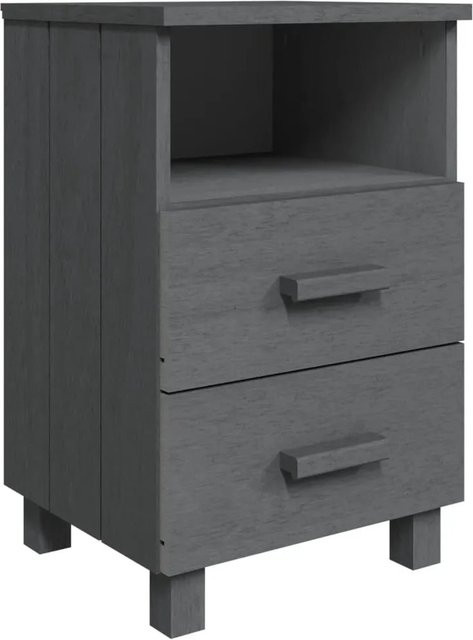 vidaXL Nachttisch HAMAR aus Massivholz Kiefer in Dunkelgrau, B/T/H: 40 x 35 x 62 cm - Bild 1