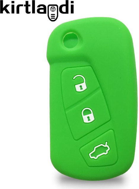 Silikon Autoschlüsselhülle für Ford KA MK2 Urban Street (2008-2016) mit 3 Tasten in Grün - Bild 1
