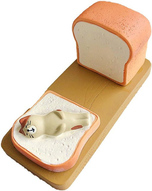 TOMTOP Toast Tablet Ständer aus Harz in Beige – Niedriger und lustiger Desktop Handy Halter für Tablets und Smartphones - Bild 1