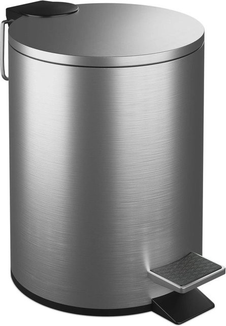 Relaxdays Kosmetikeimer aus Edelstahl in Silber mit Softclose, B/T/H: 23,5 x 17 x 23 cm - Bild 1