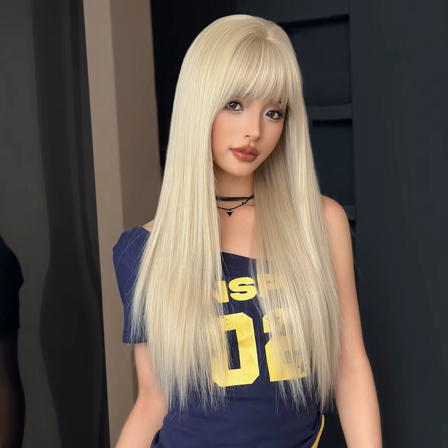 7JHH WIGS Perücke, blond, lang, gerade, geschichtet, Damen - Bild 2
