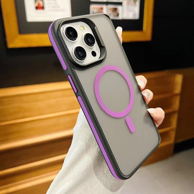 TuiYing MagSafe Handyhülle mit matter Rückseite für iPhone 11 12 13 14 15 16 Pro Max Plus in Violett - Bild 1