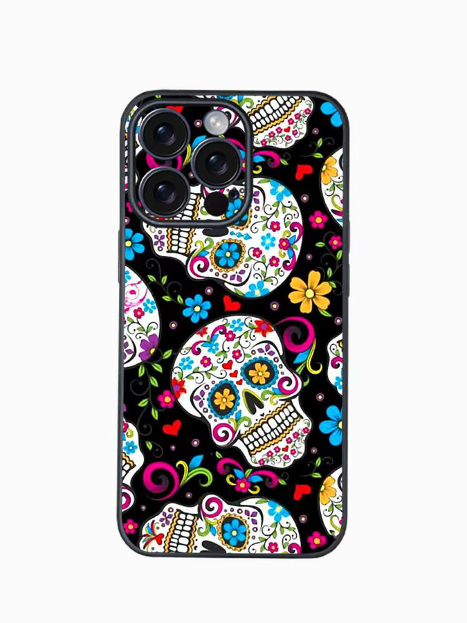 Mexikanische Catrina Totenkopf Handyhülle für Samsung Galaxy S21 S22 S23 S24 S25 FE Plus Ultra in Multicolour aus weichem TPU - Bild 4
