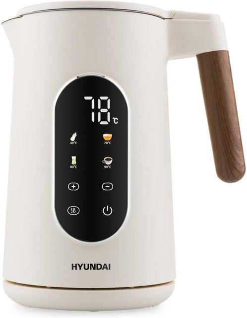 Hyundai Wasserkocher HYUVK690W in Weiß mit Edelstahl und Kunststoff, inklusive Warmhaltefunktion und Abschaltautomatik - Bild 1