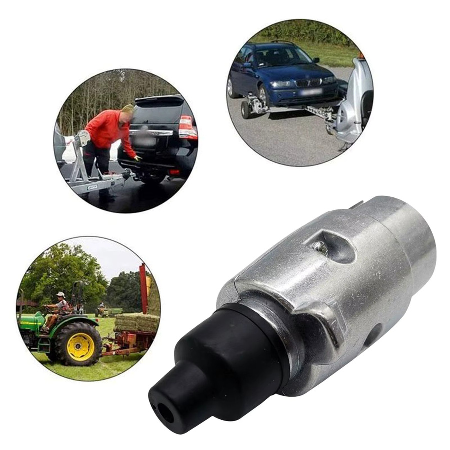 7-poliger LKW-Anhängerstecker aus Aluminiumlegierung für 12V-Elektrik in Silber - Bild 5